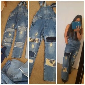 🎉HP 4.9.21🎉  Altered Overalls Jeans